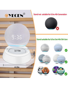 Soporte de Mesa C YECEN para Echo Dot 5ta y 4ta Generación con Guía de Luz 2