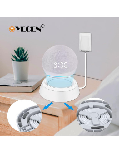 Soporte de Mesa C YECEN para Echo Dot 5ta y 4ta Generación con Guía de Luz