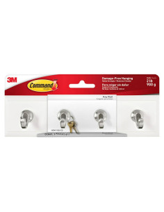 Riel para Llaves Command Cuarzo 20.32 cm 4 Ganchos 0.91 kg