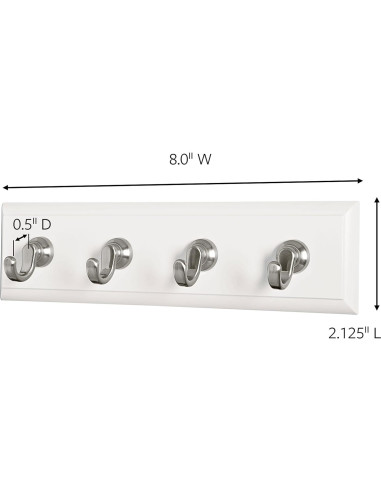 Riel para Llaves Command Cuarzo 20.32 cm 4 Ganchos 0.91 kg