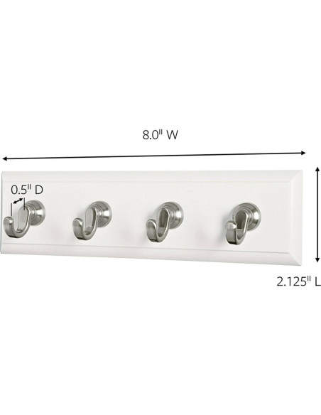 Riel para Llaves Command Cuarzo 20.32 cm 4 Ganchos 0.91 kg