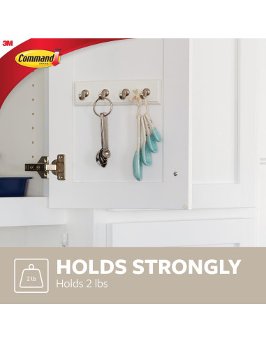 Riel para Llaves Command Cuarzo 20.32 cm 4 Ganchos 0.91 kg