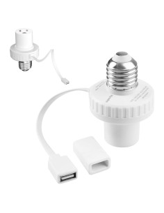 Adaptador de Enchufe Socket de Luz UYODM E26 con USB 5V 2A