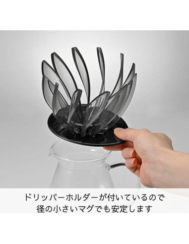 Cafetera Goteo Hario V60 Suiren 02 Negro Transparente 210g