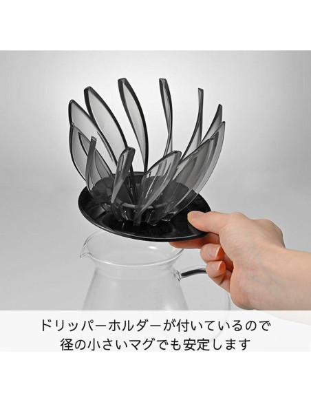 Cafetera Goteo Hario V60 Suiren 02 Negro Transparente 210g