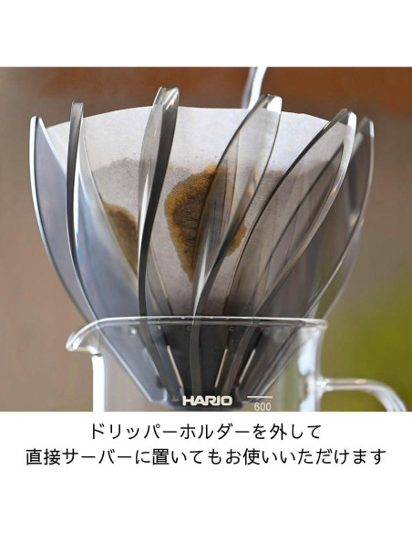 Cafetera Goteo Hario V60 Suiren 02 Negro Transparente 210g