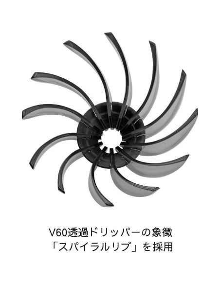 Cafetera Goteo Hario V60 Suiren 02 Negro Transparente 210g