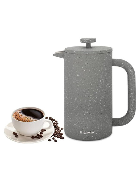 Prensa Francesa de Café Highwin 1L Acero Inoxidable Doble Pared