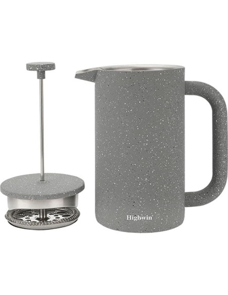 Prensa Francesa de Café Highwin 1L Acero Inoxidable Doble Pared