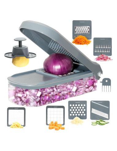 Picadora de Verduras 6-en-1 Vacream con Cuchillas de Acero Inoxidable