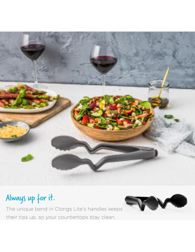 Pinzas de cocina Dreamfarm Clongs Lite 26.67 cm Nylon Negro