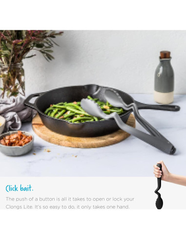 Pinzas de cocina Dreamfarm Clongs Lite 26.67 cm Nylon Negro