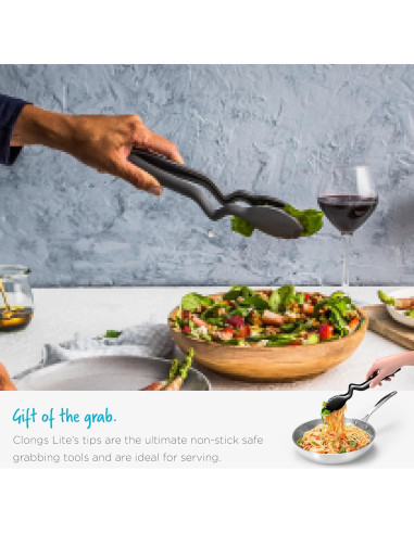 Pinzas de cocina Dreamfarm Clongs Lite 26.67 cm Nylon Negro