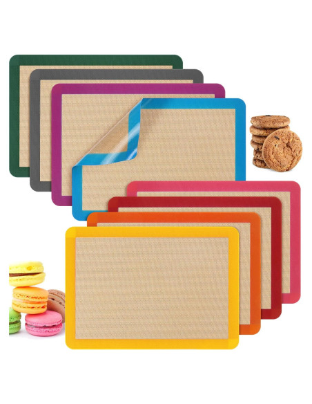 Alfombrillas de Hornear de Silicona Nuanchu 8 Piezas 42x29.5cm