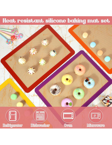 Alfombrillas de Hornear de Silicona Nuanchu 8 Piezas 42x29.5cm