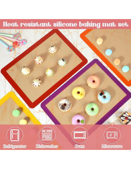 Alfombrillas de Hornear de Silicona Nuanchu 8 Piezas 42x29.5cm