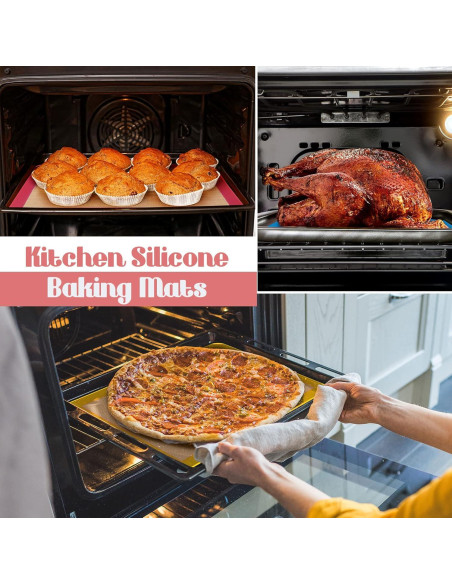 Alfombrillas de Hornear de Silicona Nuanchu 8 Piezas 42x29.5cm