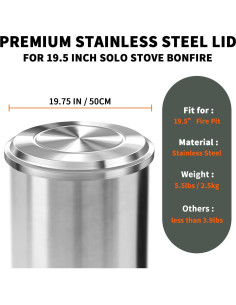 Tapa de Acero Inoxidable Pariplus para Fogata Bonfire 50.17 cm 2