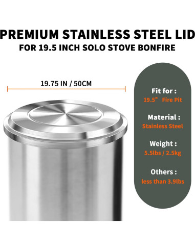 Tapa de Acero Inoxidable Pariplus para Fogata Bonfire 50.17 cm