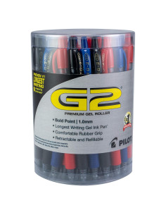 Bolígrafos de Gel Pilot G2, Punta Gruesa 1 mm, 36 Unidades