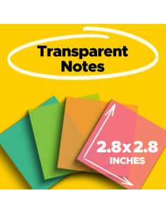 Notas Adhesivas Transparentes Post-it 7.1 cm 8 Paquetes 36 Hojas 2
