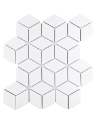 Loseta de Porcelana Merola Tile Hudson Rombo Blanco Mate 26x30cm