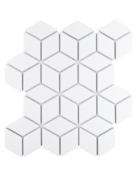 Loseta de Porcelana Merola Tile Hudson Rombo Blanco Mate 26x30cm