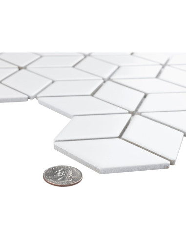Loseta de Porcelana Merola Tile Hudson Rombo Blanco Mate 26x30cm