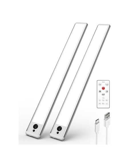 EZVALO Luz Bajo Gabinete 2Pack 36.83cm con Sensor y Control Remoto