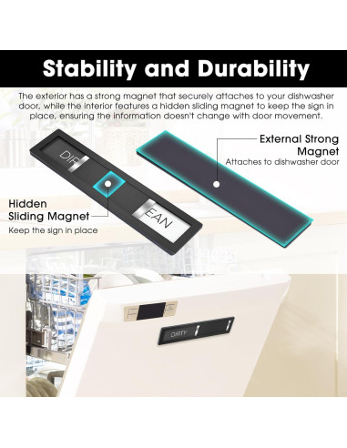 Imán para Lavavajillas Limpio Sucio HYF DESIGN Acero Inoxidable
