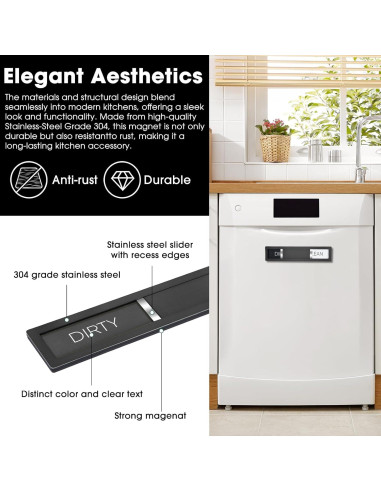 Imán para Lavavajillas Limpio Sucio HYF DESIGN Acero Inoxidable