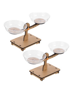 Escala de Equilibrio de Madera Veemoon 19x9.5 cm 2 Pcs