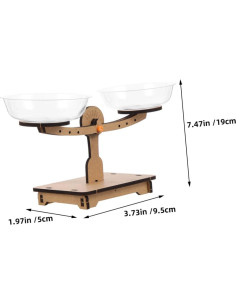 Escala de Equilibrio de Madera Veemoon 19x9.5 cm 2 Pcs 2