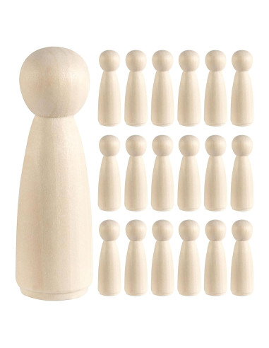30 Muñecas de Madera HOIGON 90mm para Manualidades