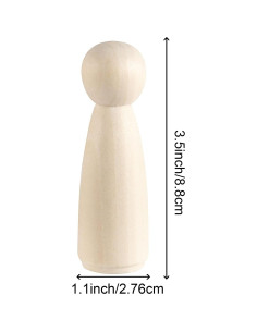 30 Muñecas de Madera HOIGON 90mm para Manualidades 2