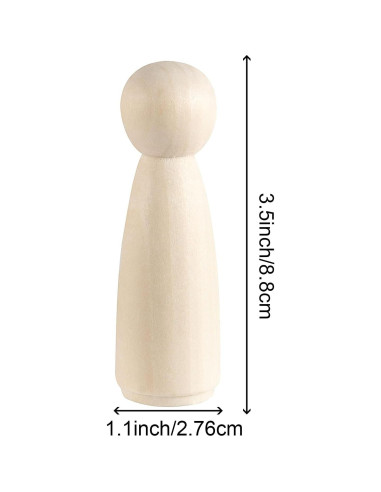 30 Muñecas de Madera HOIGON 90mm para Manualidades