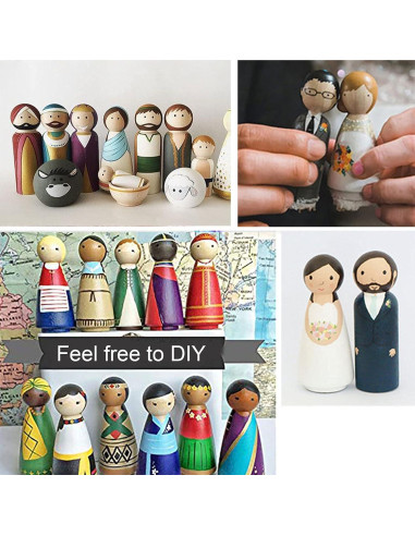 30 Muñecas de Madera HOIGON 90mm para Manualidades