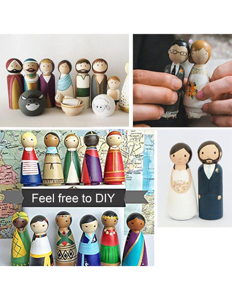 30 Muñecas de Madera HOIGON 90mm para Manualidades