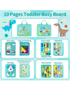 Busy Board Montessori PITCOTT Verde - Juguete Educativo 30x24cm 2