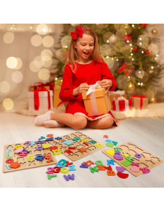 Rompecabezas de Madera Yohelly ABC y Números 3 en 1 para Niños 2
