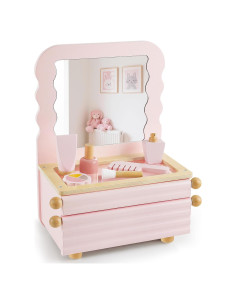 Conjunto de Tocador de Madera PIIKAGO con Accesorios de Maquillaje