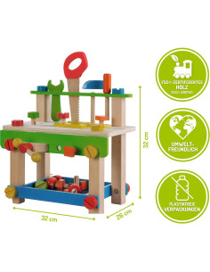 Banco de Trabajo de Madera para Niños Maxim con Herramientas 2