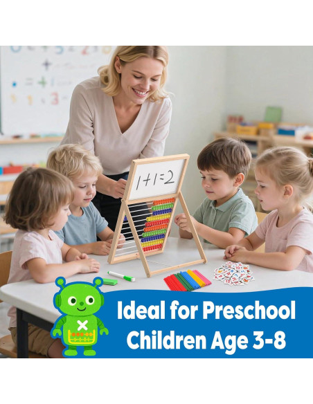 Ábaco de Madera Gotoofun con Pizarra Doble Cara y Accesorios