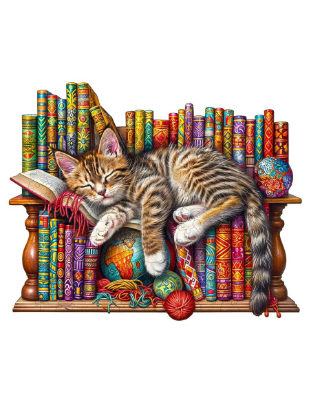 Rompecabezas de Madera Jigfoxy Gato 100 Piezas 21.6x17.5cm Rompecabezas de Madera Jigfoxy Gato 100 Piezas 21.6x17.5cm