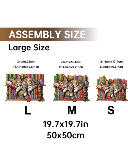 Rompecabezas de Madera Jigfoxy Gato 100 Piezas 21.6x17.5cm Rompecabezas de Madera Jigfoxy Gato 100 Piezas 21.6x17.5cm