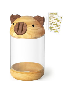 Alcancía de Madera y Acrílico Hicocool Cerdito Transparente
