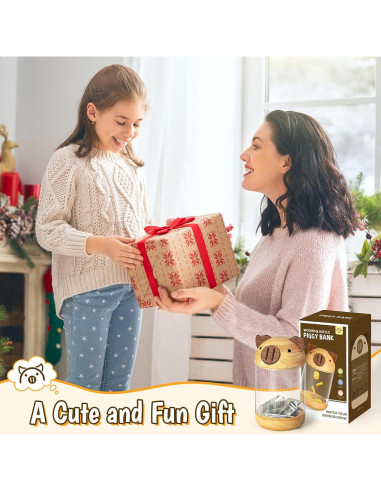 Alcancía de Madera y Acrílico Hicocool Cerdito Transparente