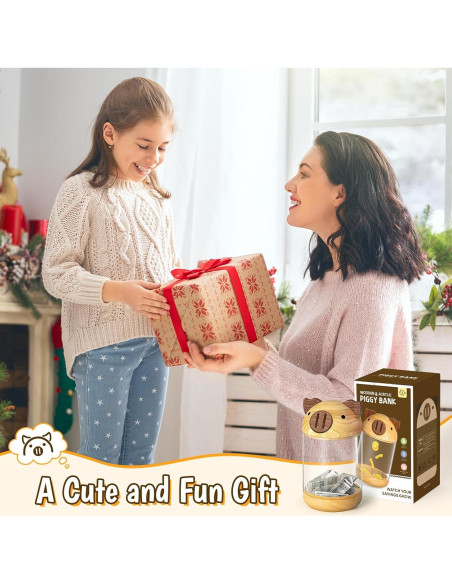 Alcancía de Madera y Acrílico Hicocool Cerdito Transparente