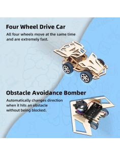 Kits STEM 2 en 1 CUQI para Niños 8-12 Años - Coche y Bombardero 2