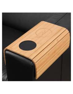 Bandeja para Reposabrazos de Sofá PJ Collection Bambú Carga Inalámbrica